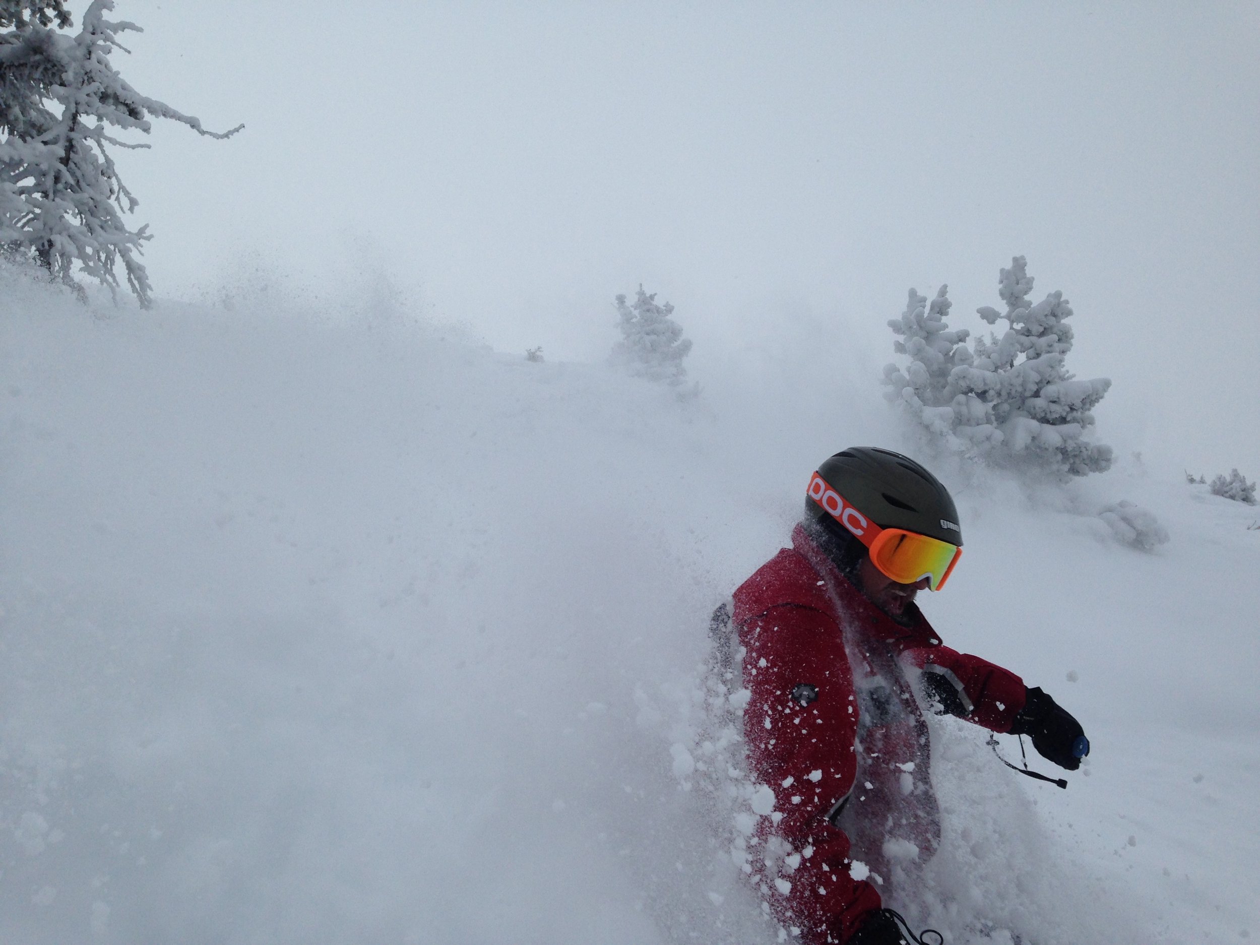 Getting steep and deep on a powder day at Monarch Mountain. Photo: AJ Heil