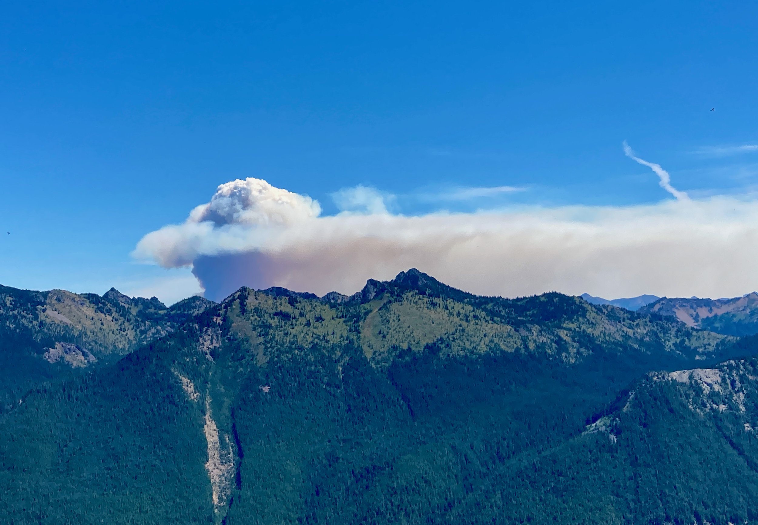 The wildfire, shortly after igniting and just an hour or so before the featured photo above.