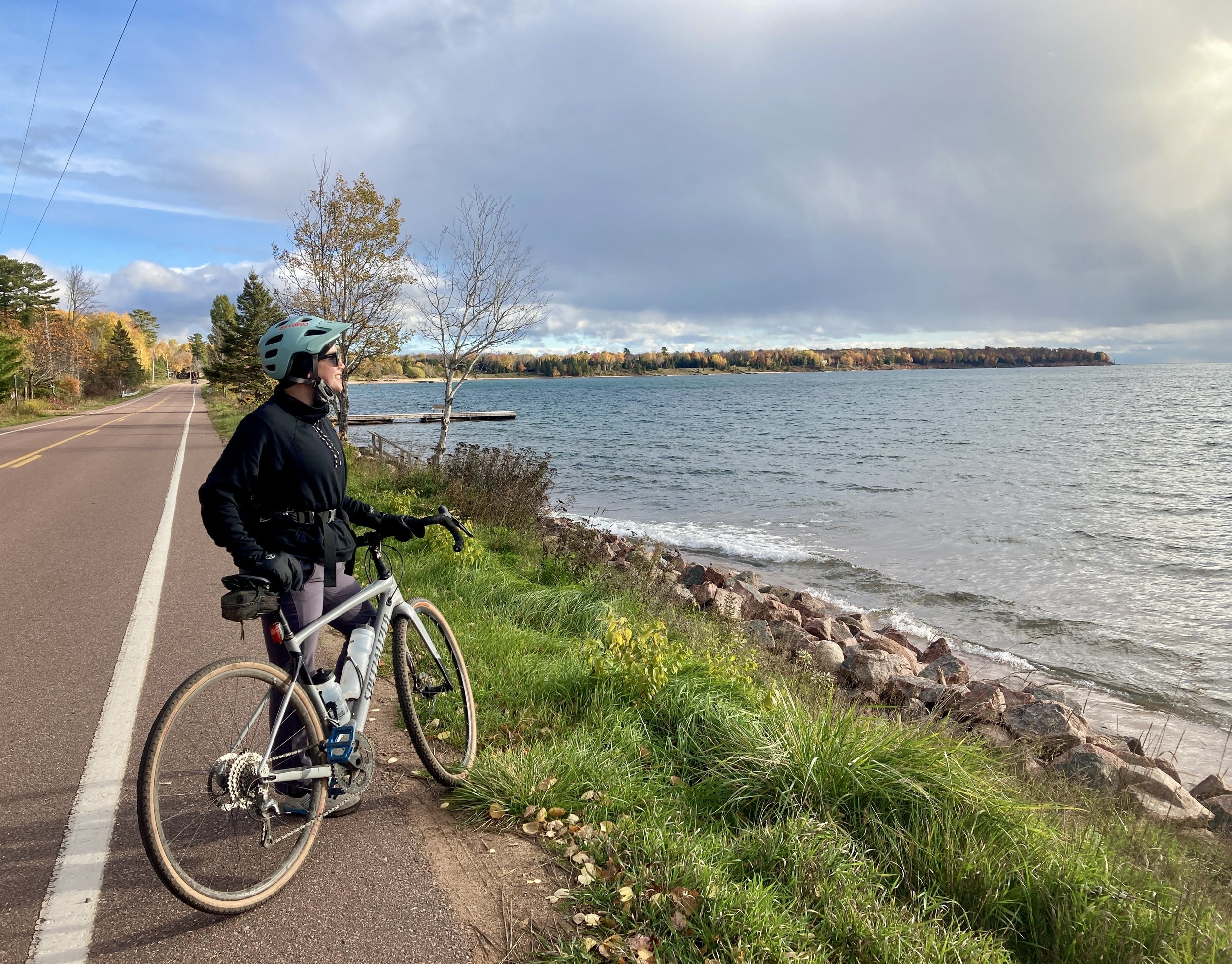 We didn’t really plan to take a ferry to ride bikes on Madeline Island in frigid Lake Superior in late October, but it ended up being a fantastic experience!