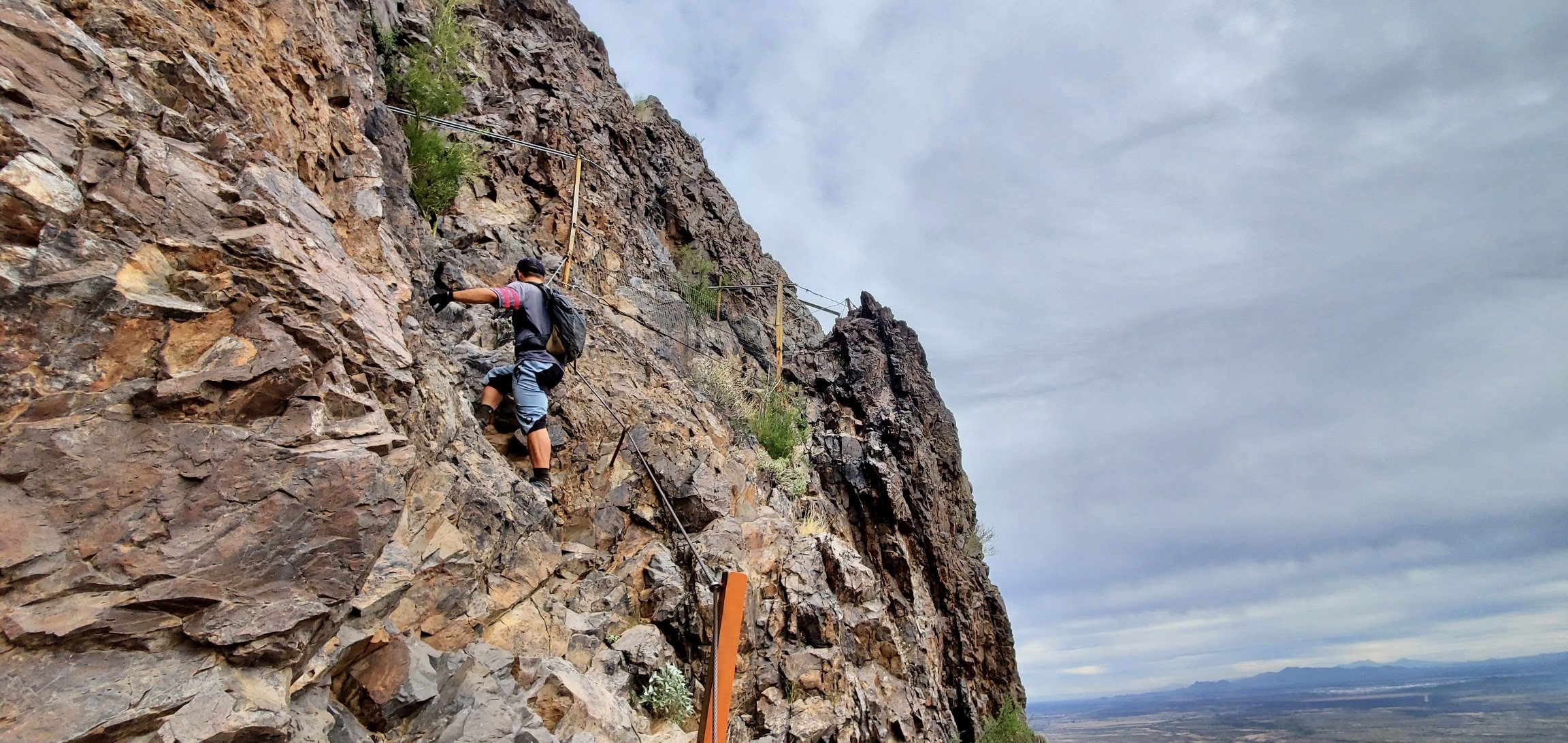 Climbing one of the steepest pitches. Photo: Christine Henry