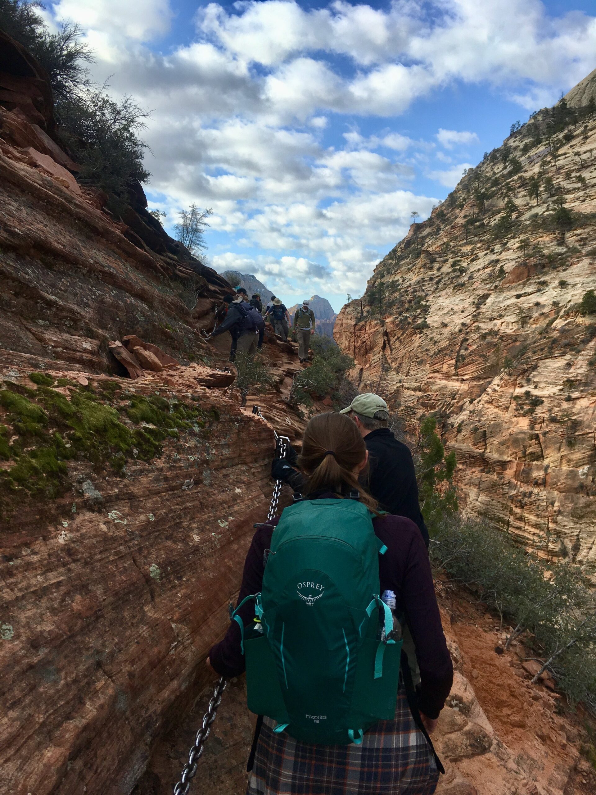 Crowds on the chains at Angel’s Landing.